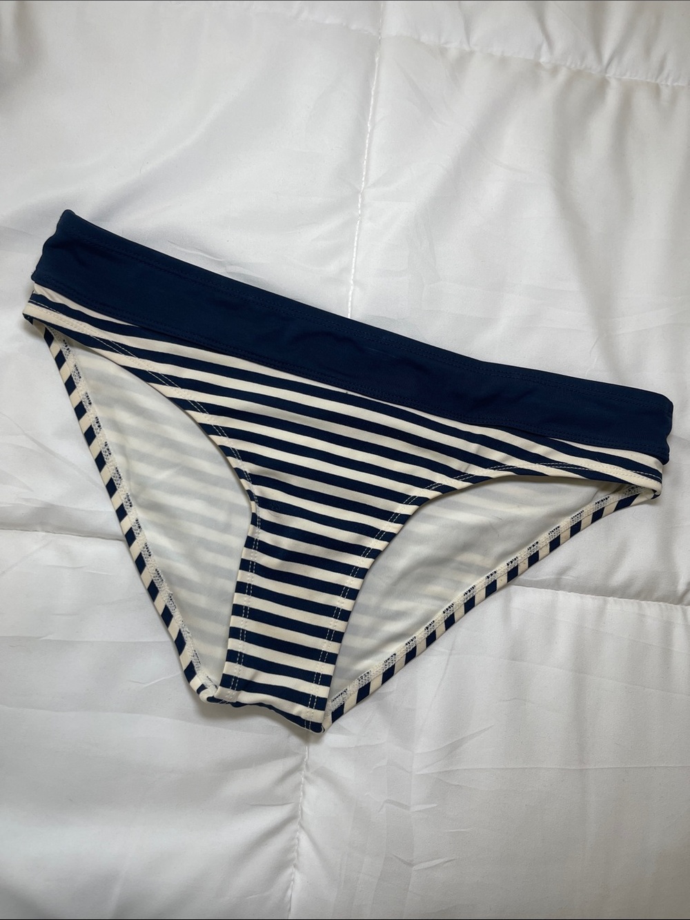 Carve Designs Navy and White Striped Bikini Bottoms